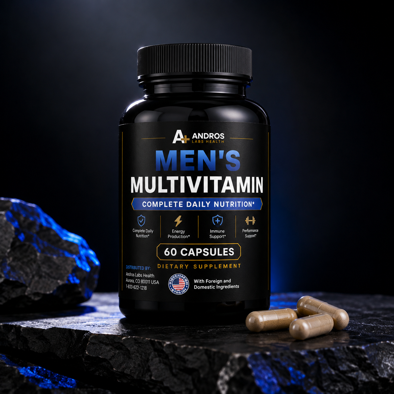 Andros Labs Health - Mens Daily Multivitamin - Optimize Daily Performance