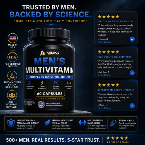 Andros Labs Health - Mens Daily Multivitamin - Optimize Daily Performance