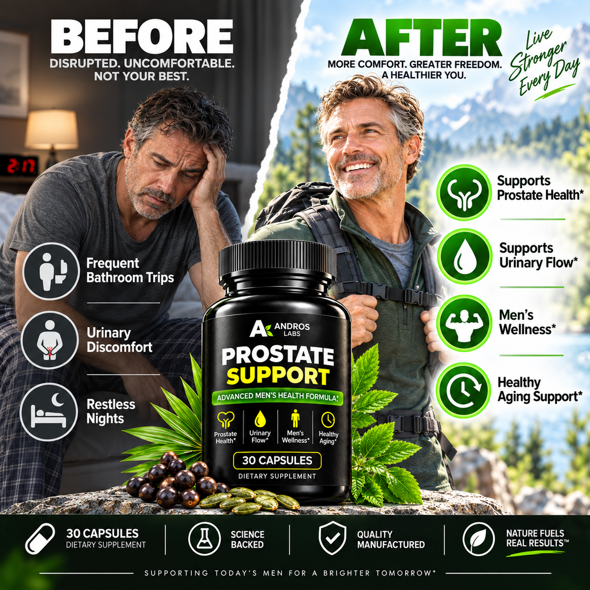 Andros Labs Prostate Support — Daily Prostate Health Formula for Men 40+