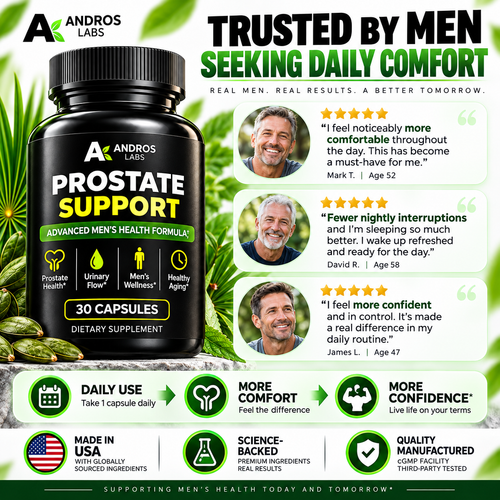 Andros Labs Prostate Support — Daily Prostate Health Formula for Men 40+