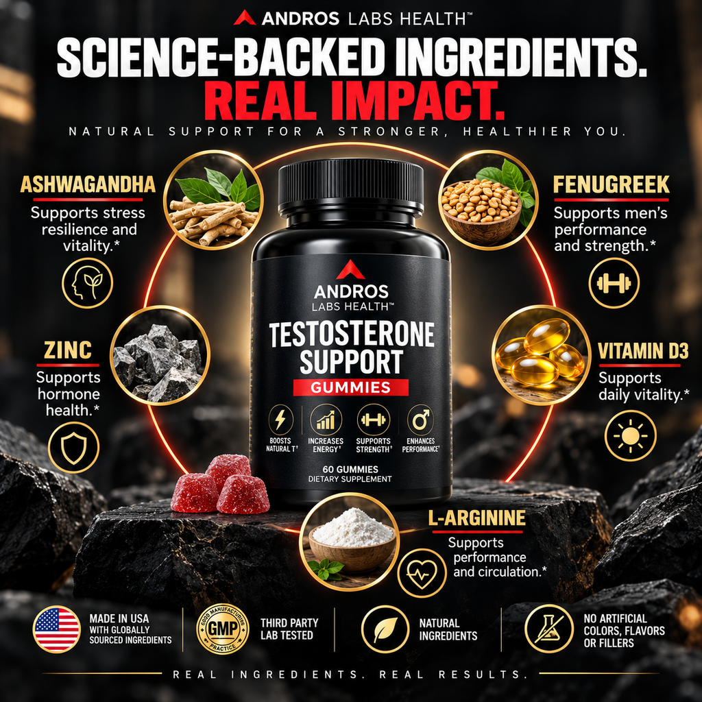 Andros Labs Testosterone Support — Strength, Stamina & Vitality for Men 40+
