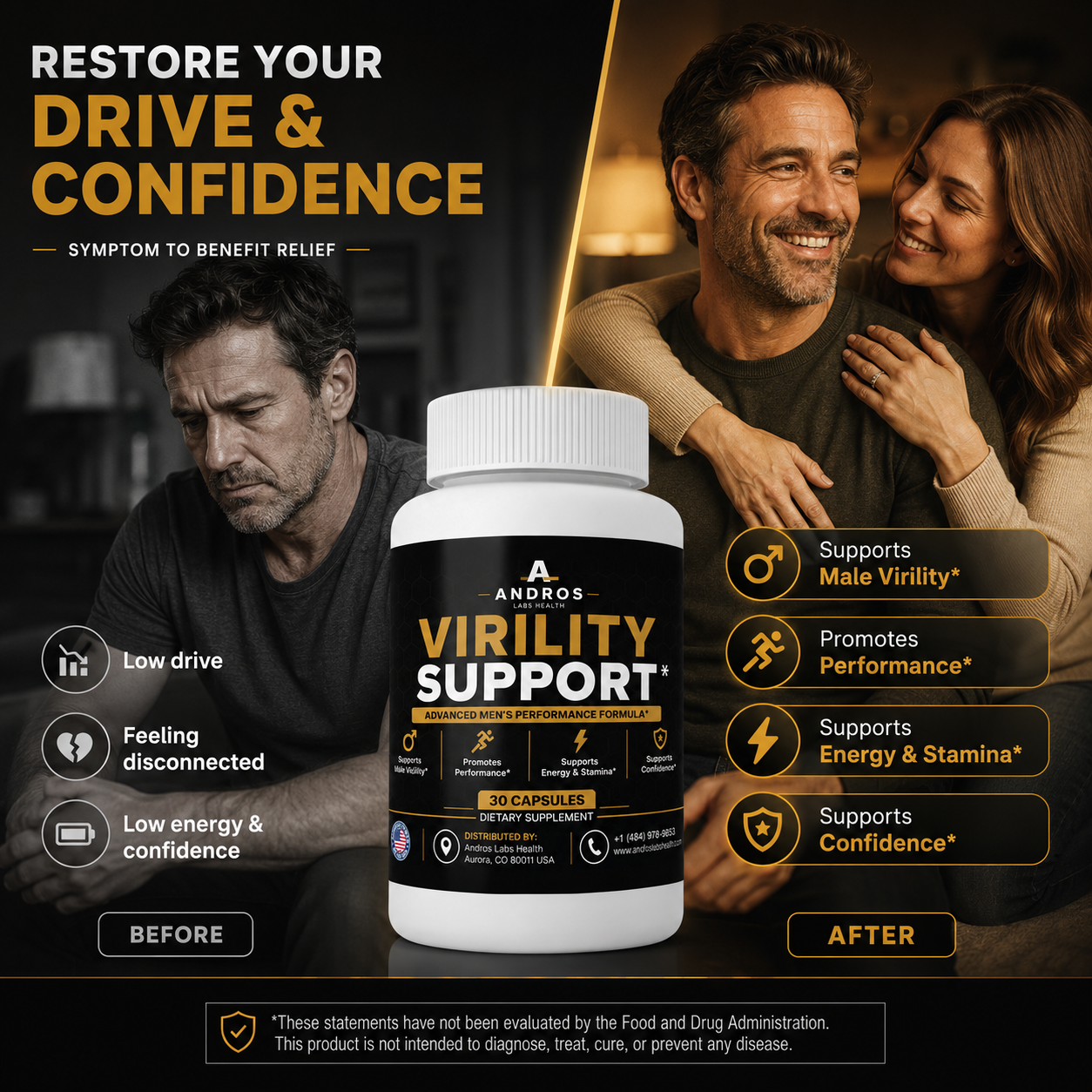 Andros Labs Virility Support Gummies — Male Stamina, Drive & Performance