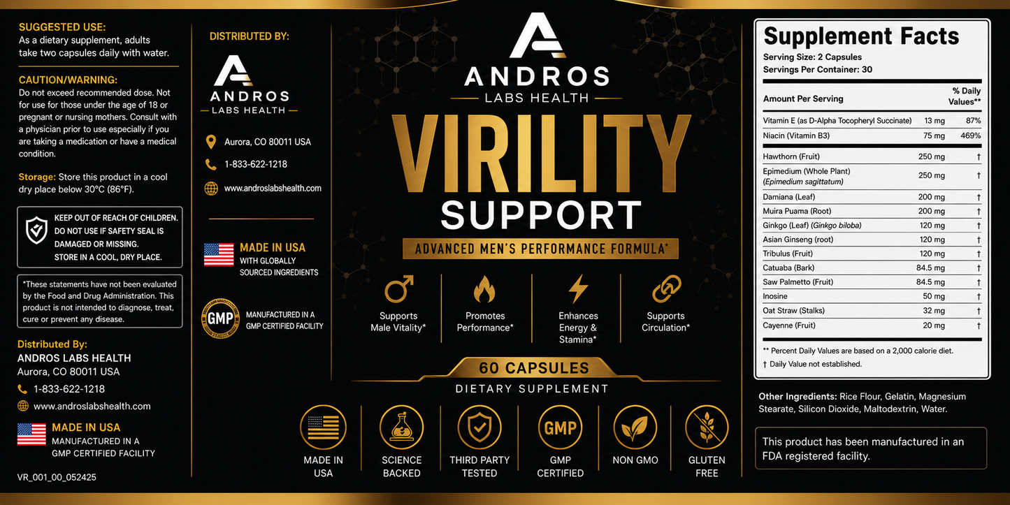 Andros Labs Health - Virility Support Gummy