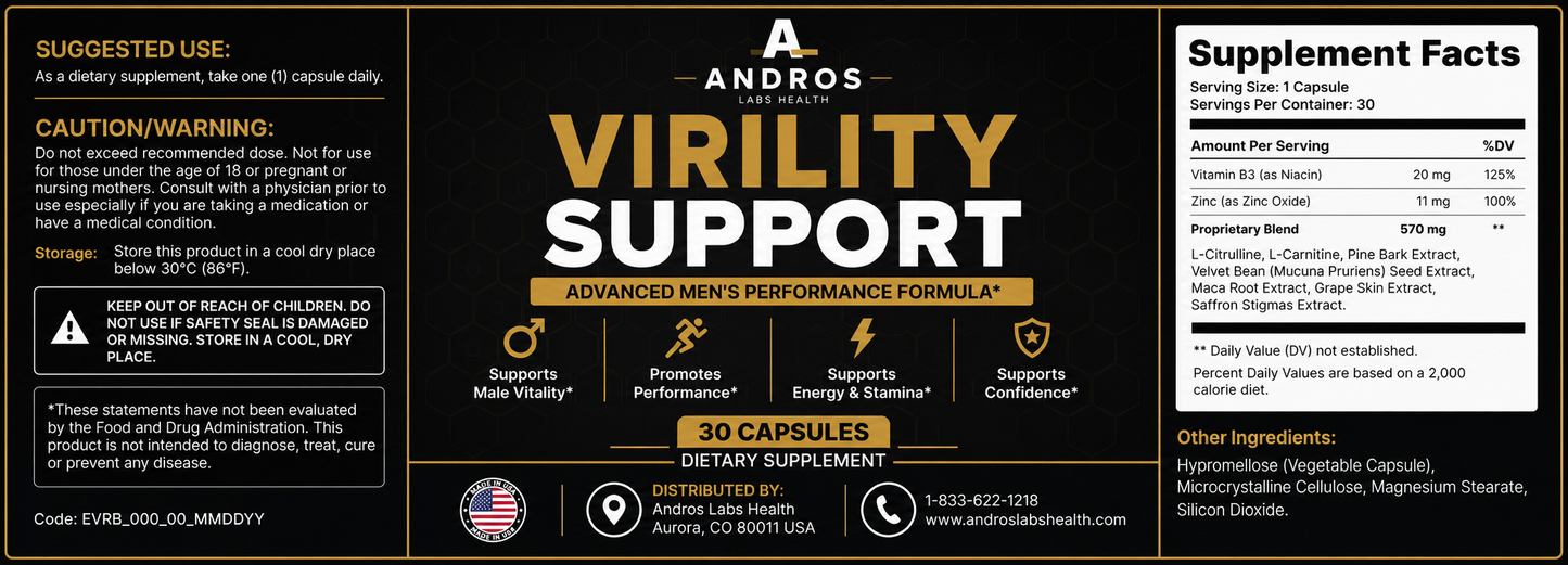 Andros Labs Health - Virility Support Gummy